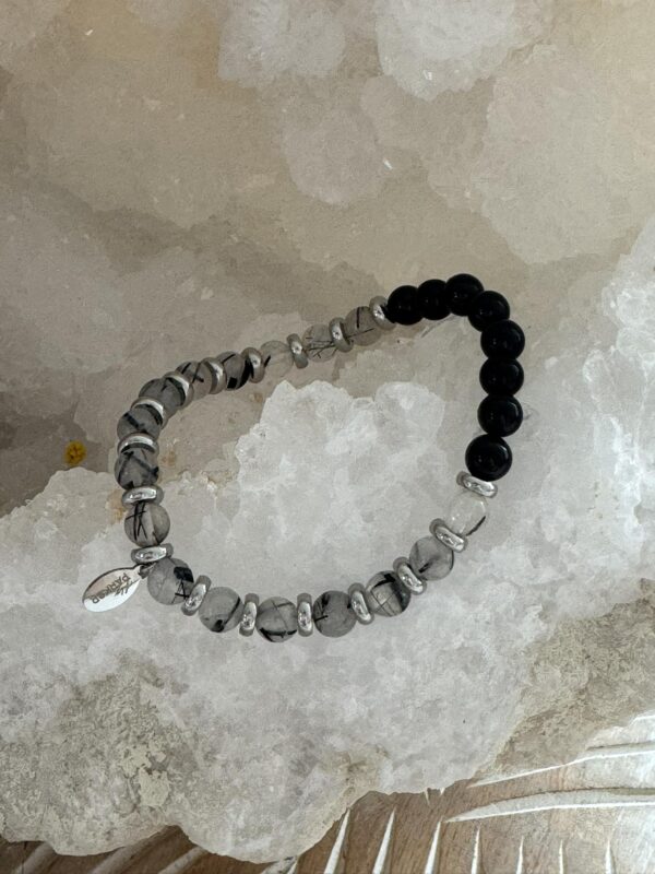 Bracelet de Quartz Rutile et de Tourmaline