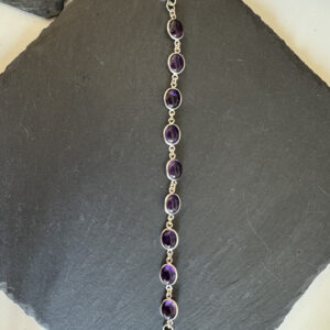 Bracelet Argent 925g Améthyste Modèle 3 (9,10g) Qualité AA+