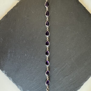 Bracelet Argent 925g Améthyste Modèle 4 (7,90g) Qualité AA+