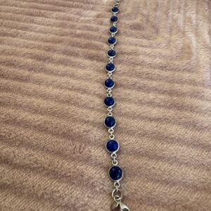 Bracelet Argent 925g Lapis Lazuli Modèle 4 (7,90g) Qualité AA+