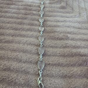 Bracelet Argent 925g Quartz Rose Modèle 4 (7,30g) Qualité AA