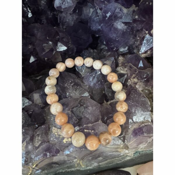 Bracelet Pierre de Lune rose A+ 8mm